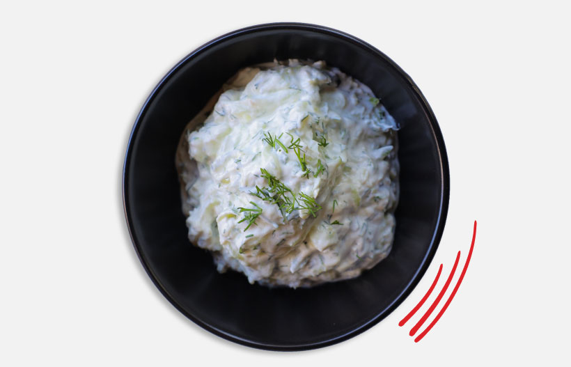 Салат с сцеженным мацони